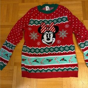 Disney Green and Red Knit Sweater